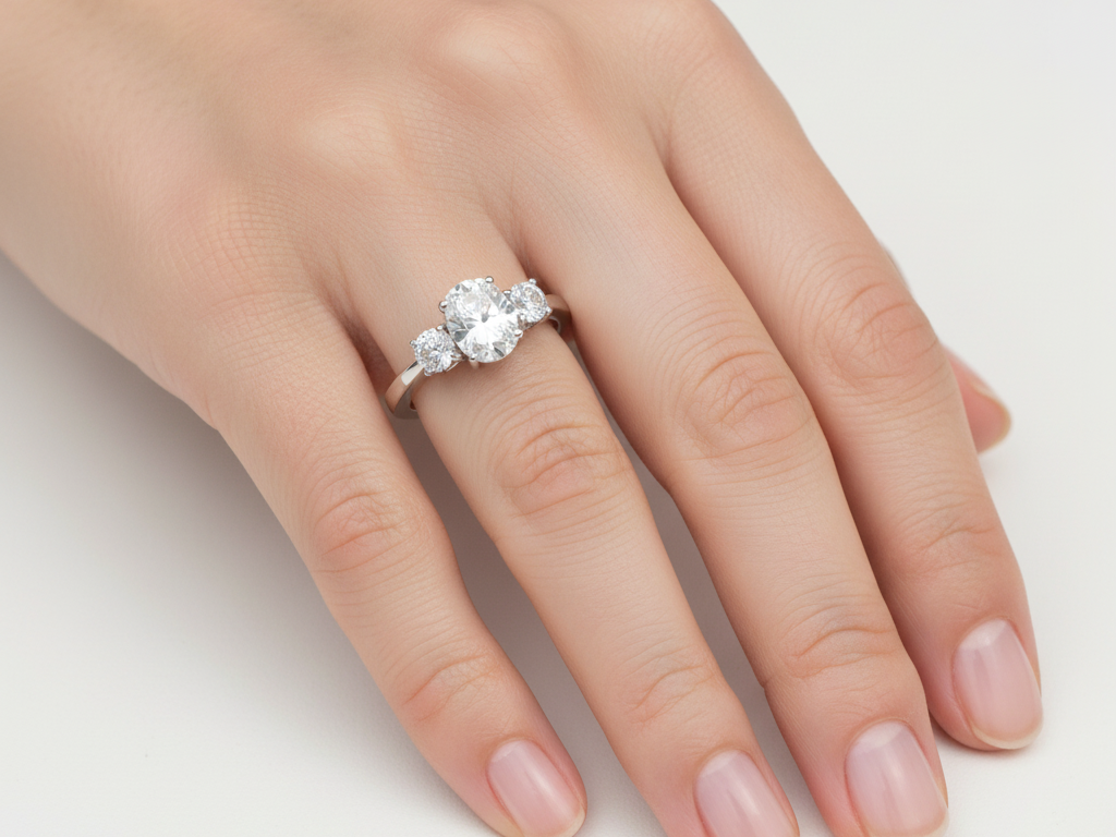 9ct White Gold Cz Ring.