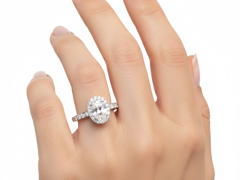 9ct White Gold Cz Ring.