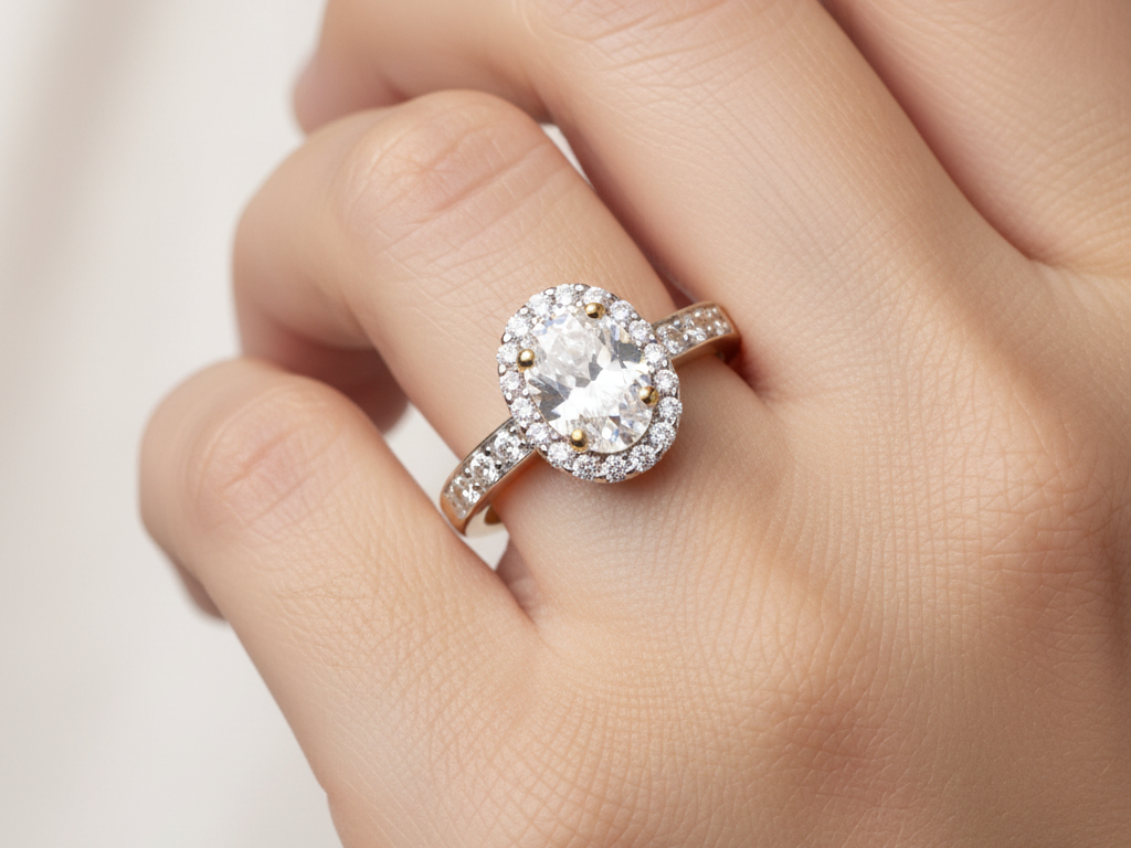 9ct Yellow Gold Cz Ring.