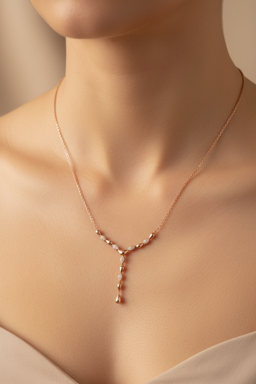 Silver with Rose Gold Plate Necklace