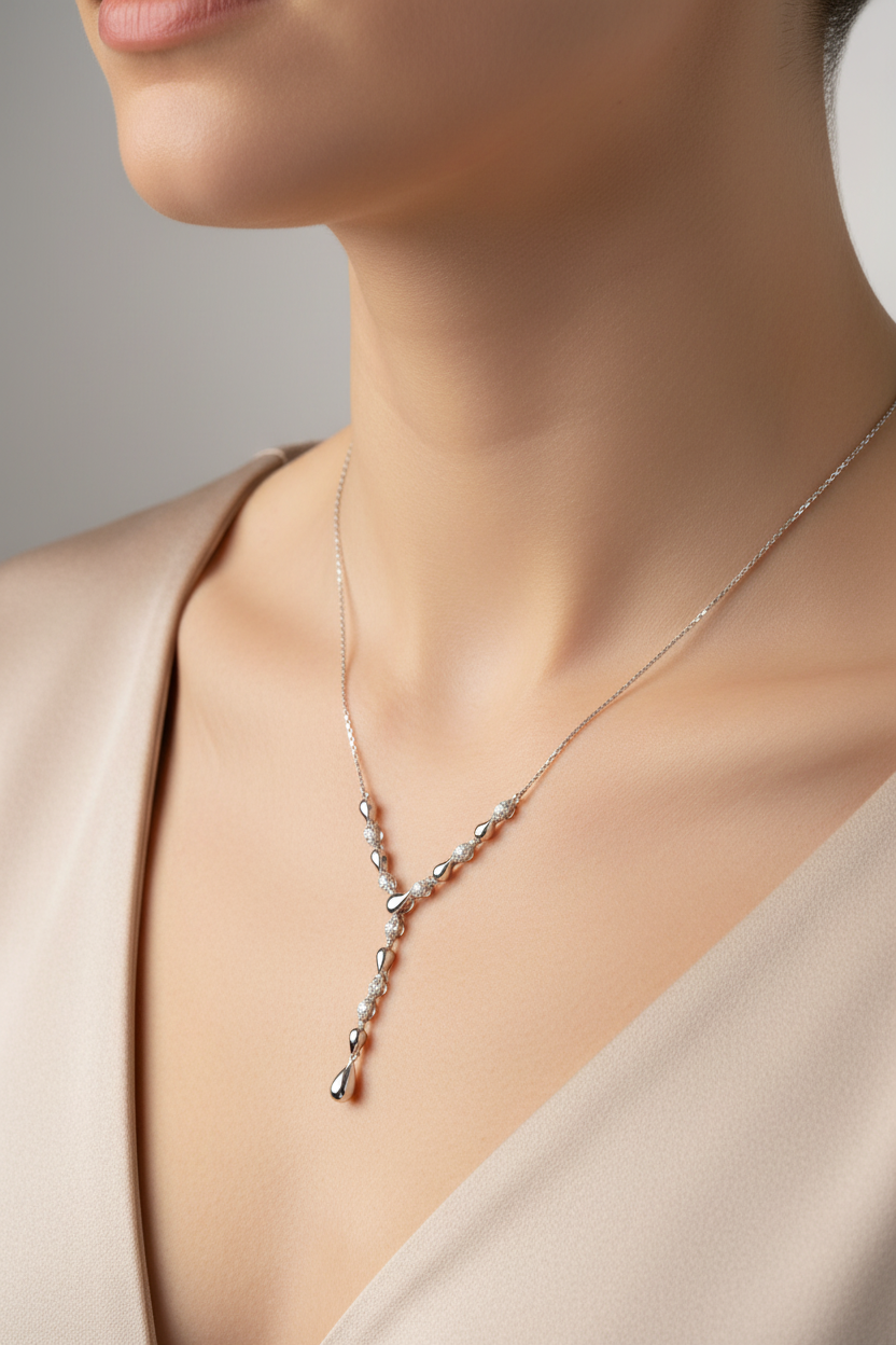 A White Cubic Zirconia Necklace.