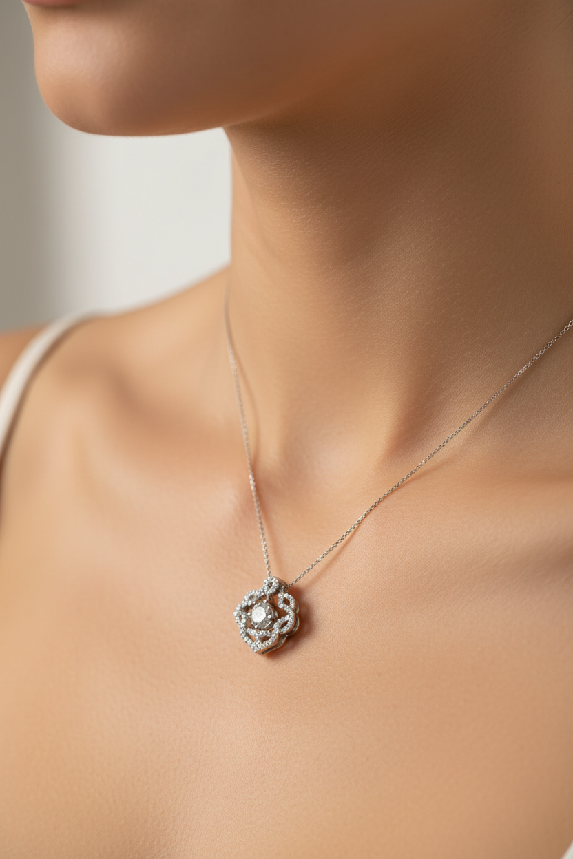 A White Cubic Zirconia Pendant