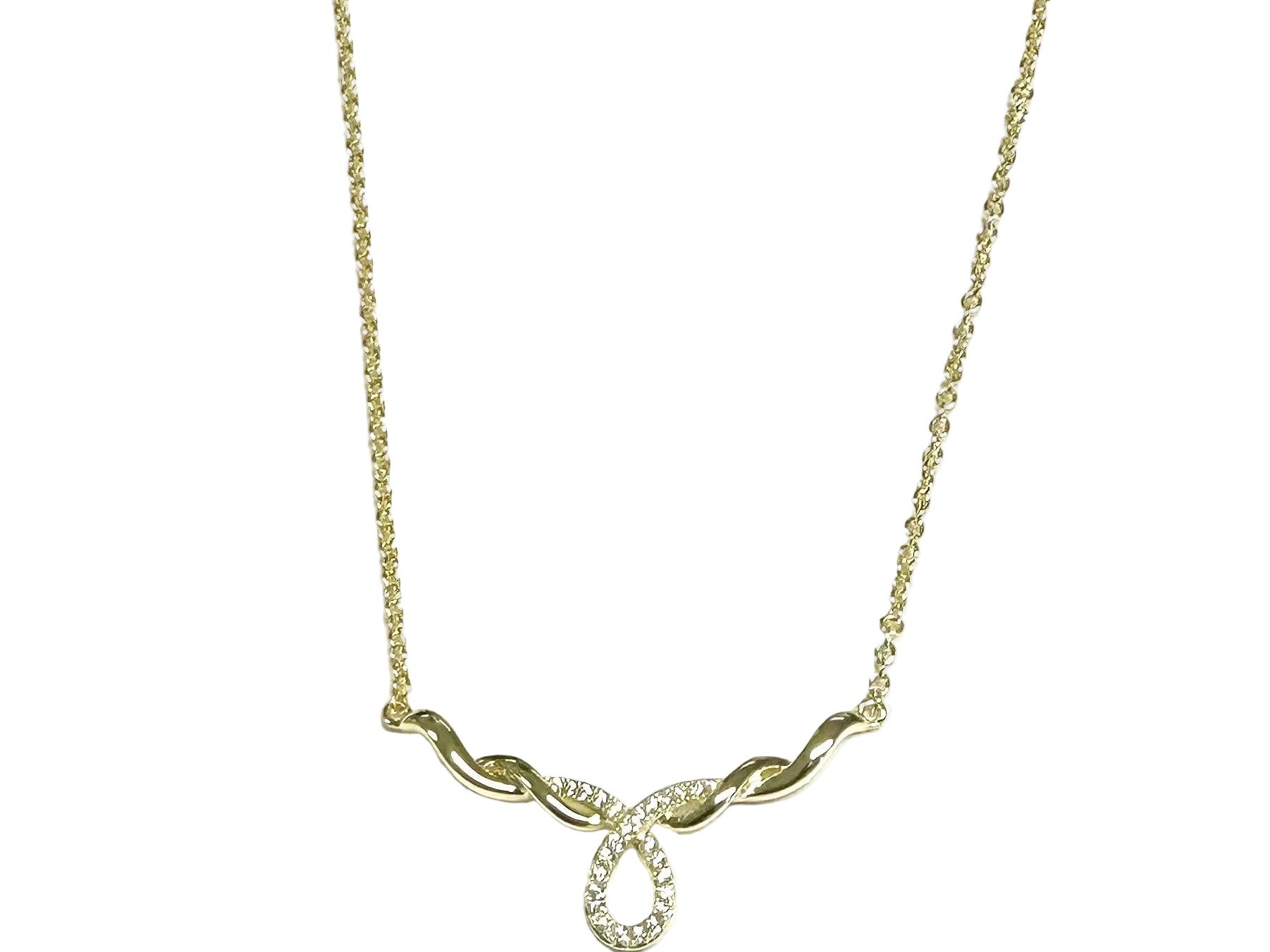 A Silver Yellow plated White CZ Necklace