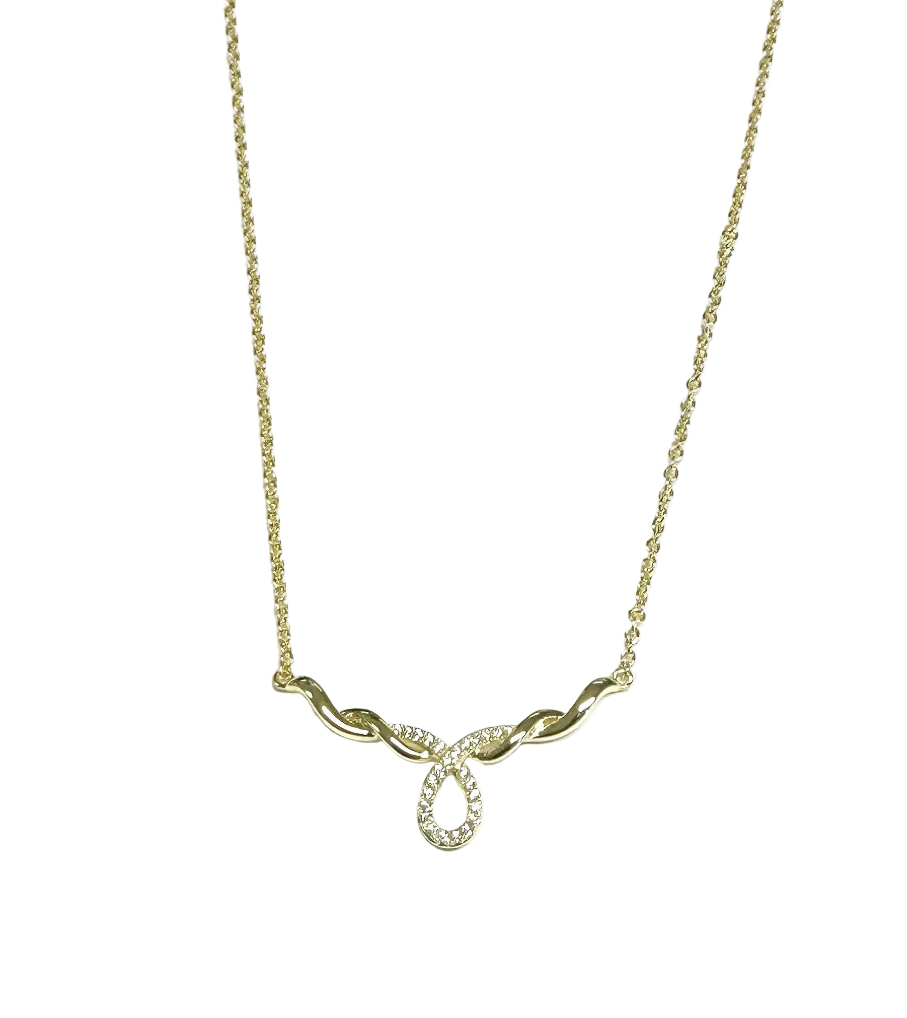 A Silver Yellow plated White CZ Necklace