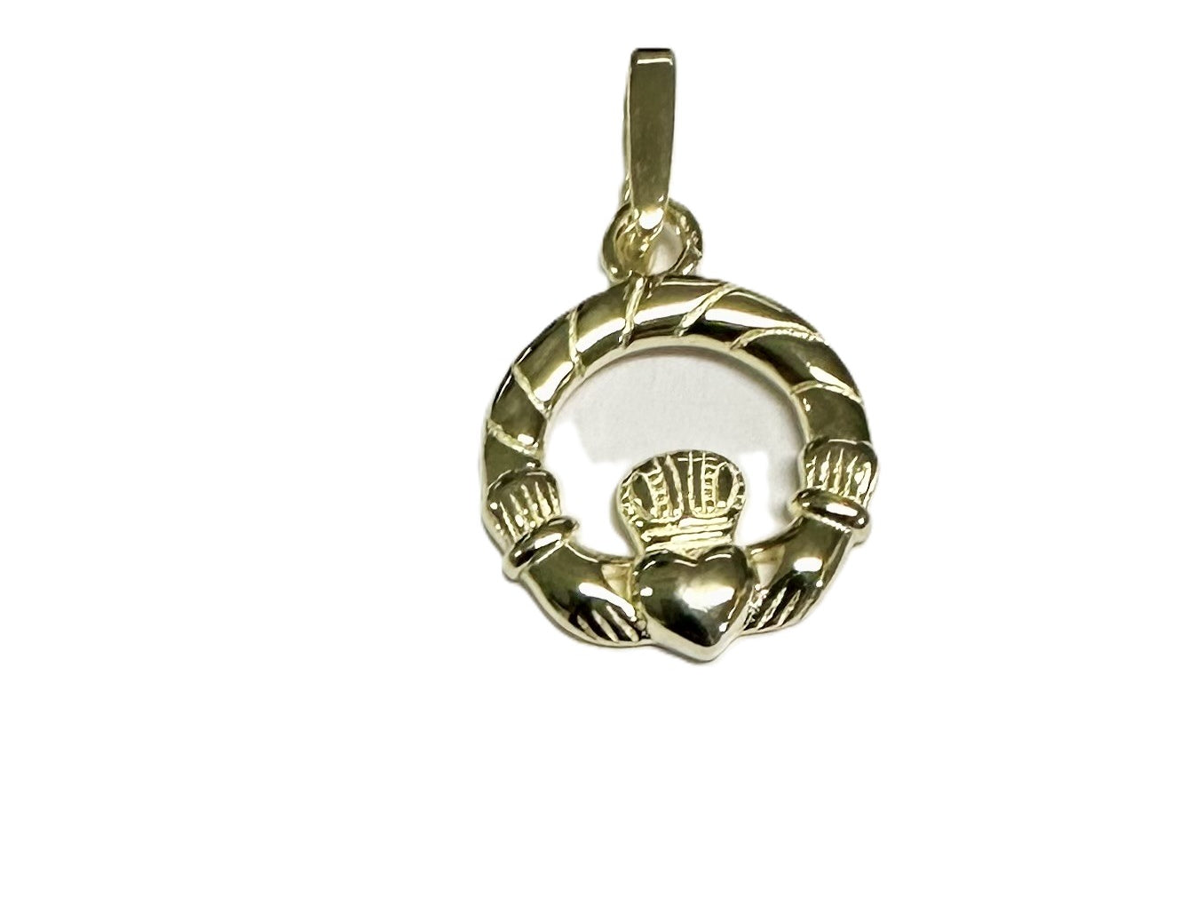Silver Yellow Gold Plated Claddagh Pendant
