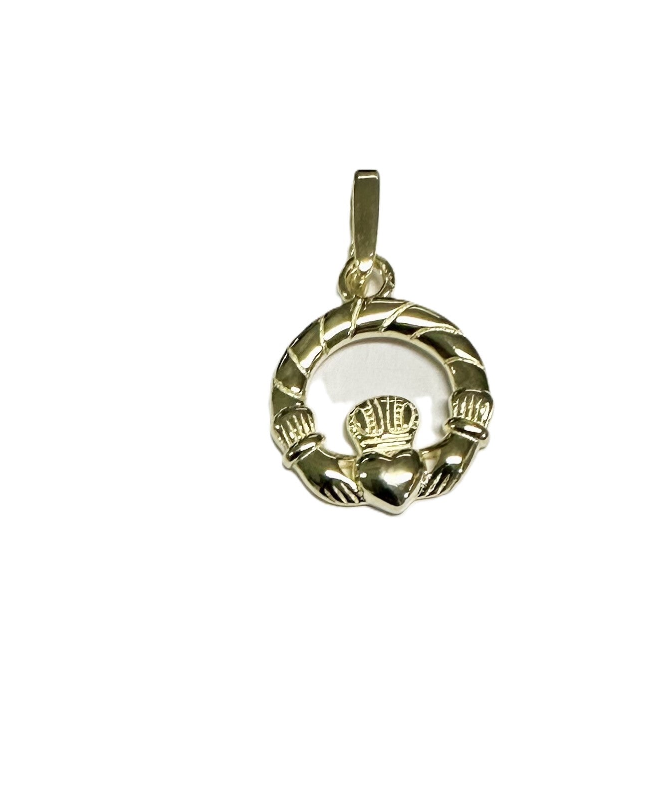 Silver Yellow Gold Plated Claddagh Pendant