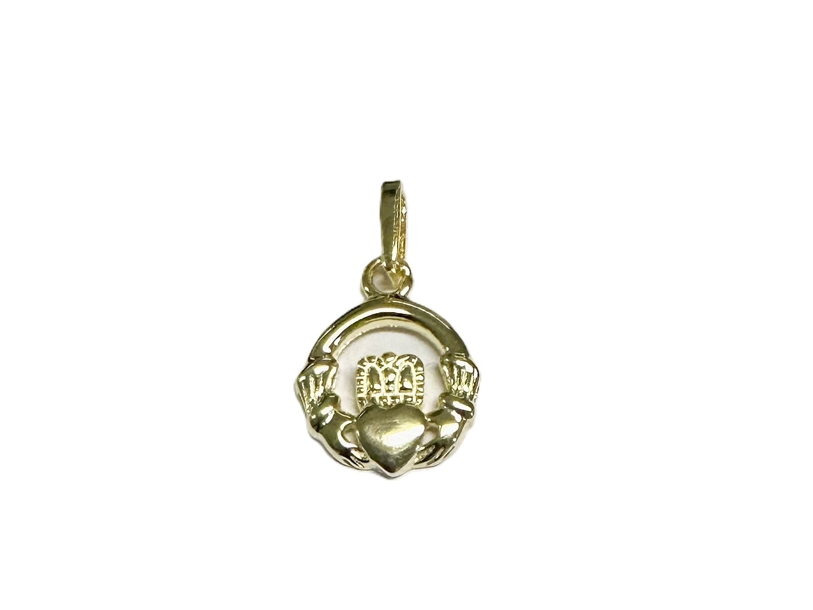 Silver Yellow Gold Plated Claddagh Pendant