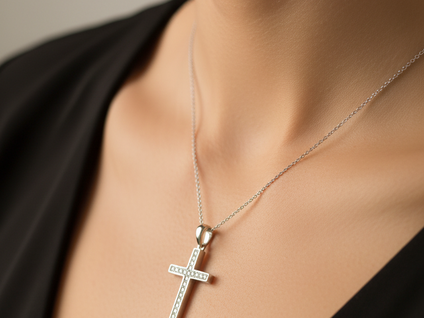 Silver Cz Cross