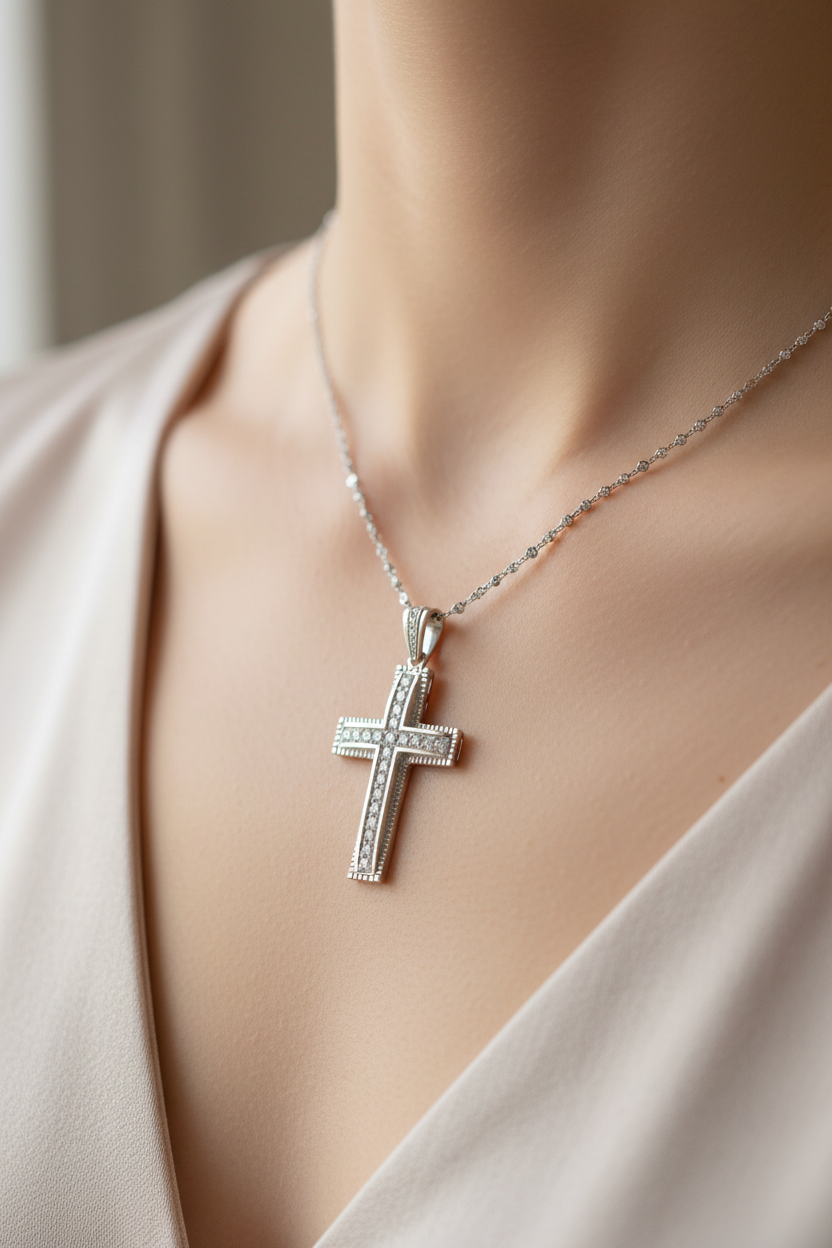 A White Cubic Zirconia Pendant