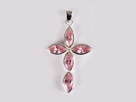 A Pink & White Cubic Zirconia Pendant.