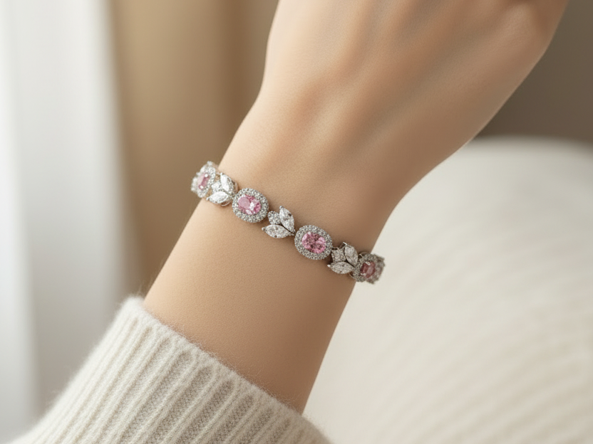 Pink Cubic Zirconia Bracelet