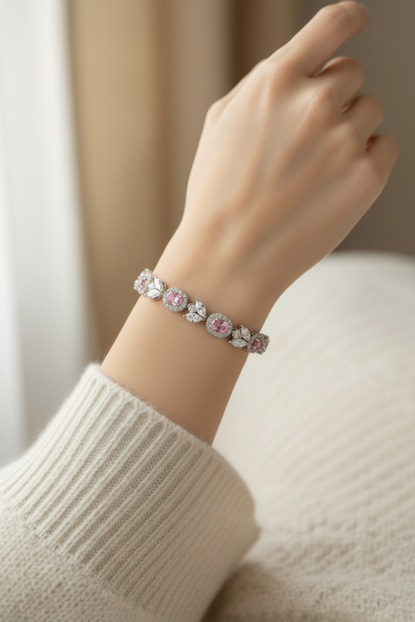 Pink Cubic Zirconia Bracelet