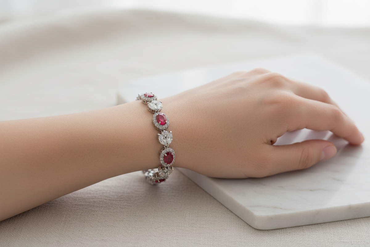 Ruby Cubic Zirconia Bracelet