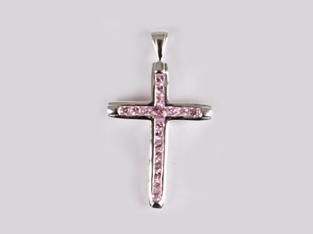A Pink & White Cubic Zirconia Pendant.