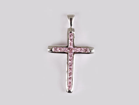 A Pink & White Cubic Zirconia Pendant.