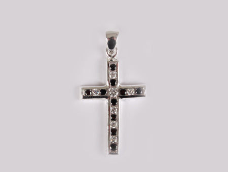 A Black & White Cubic Zirconia Pendant.