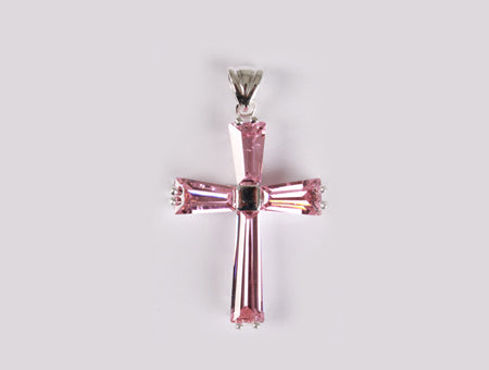 A Pink & White Cubic Zirconia Pendant.