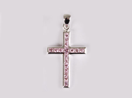 A Pink & White Cubic Zirconia Pendant.
