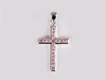 A Pink & White Cubic Zirconia Pendant.