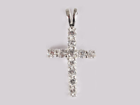 Silver Cz Cross Pendant