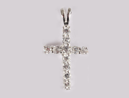 Silver Cz Cross Pendant