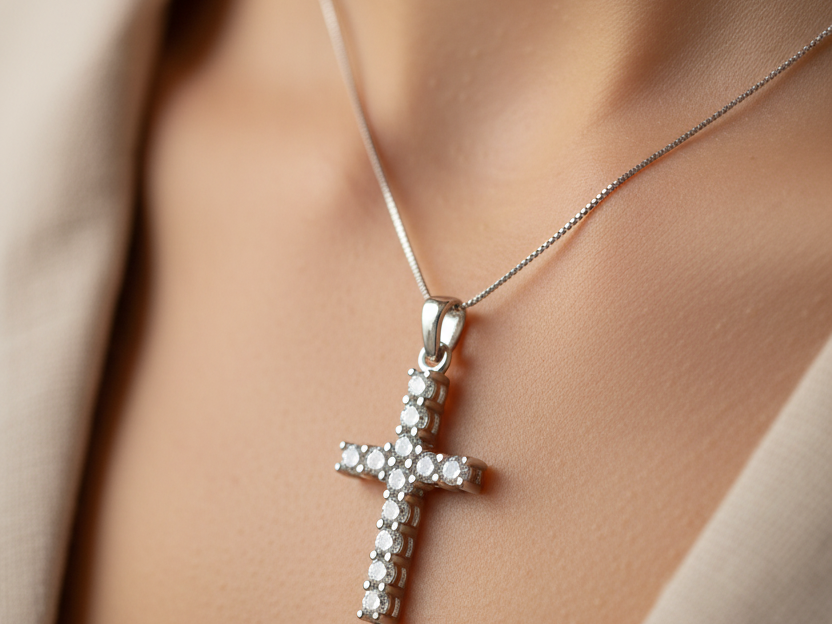 A White Cubic Zirconia Pendant