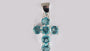 A Aquamarine & White Cubic Zirconia Pendant.