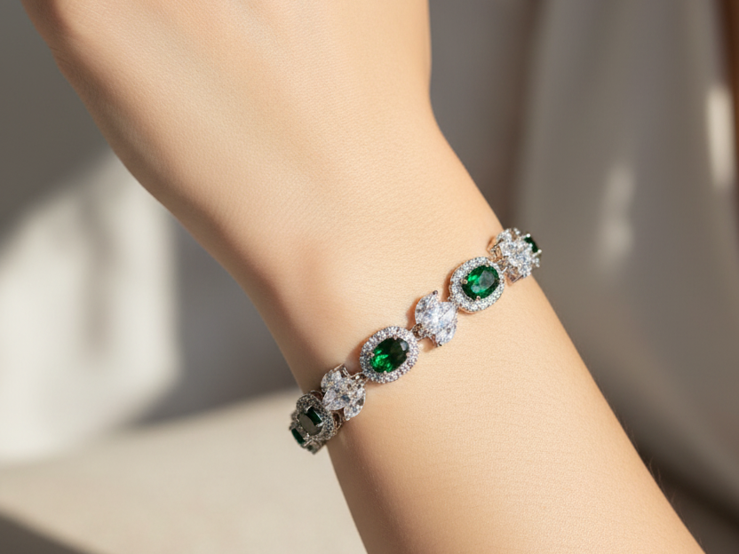 Emerald Cubic Zirconia Bracelet