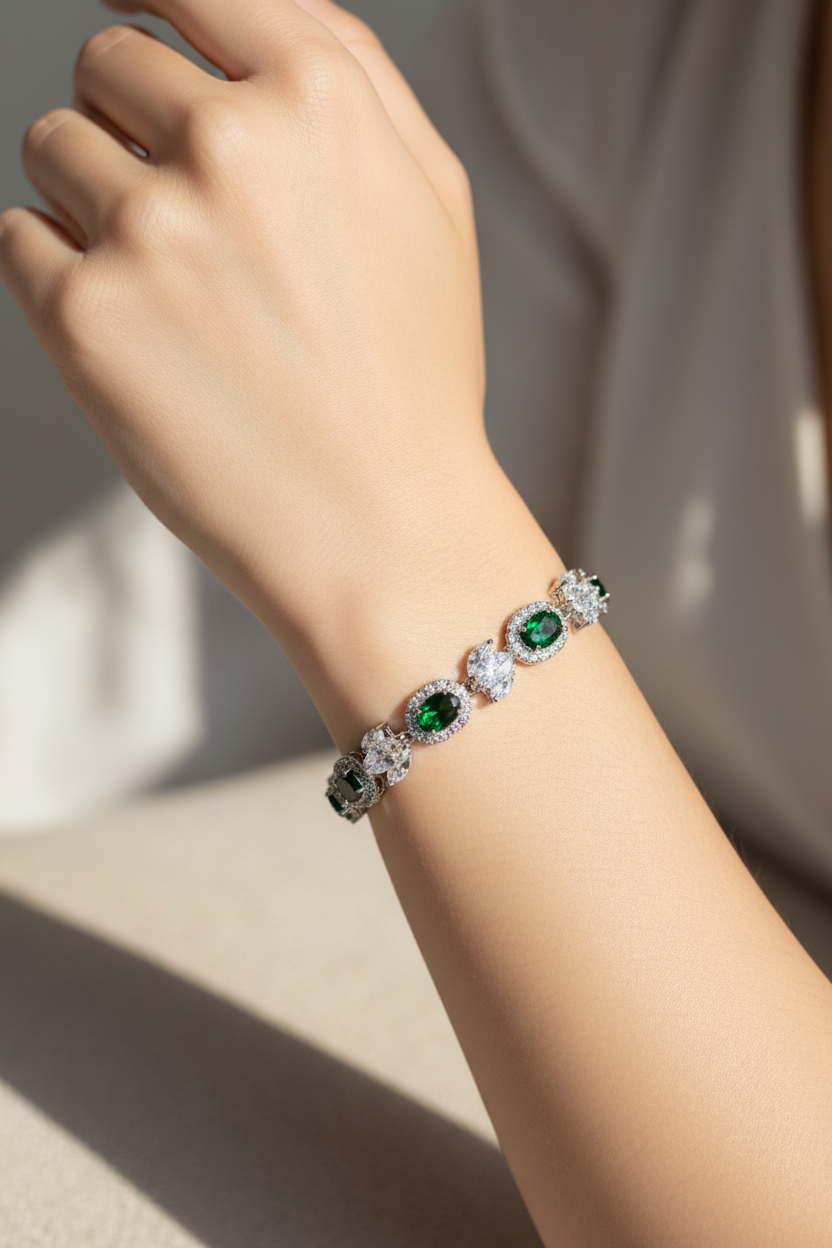 Emerald Cubic Zirconia Bracelet