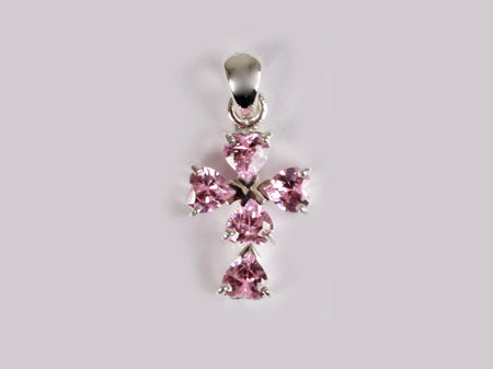 A Pink & White Cubic Zirconia Pendant.