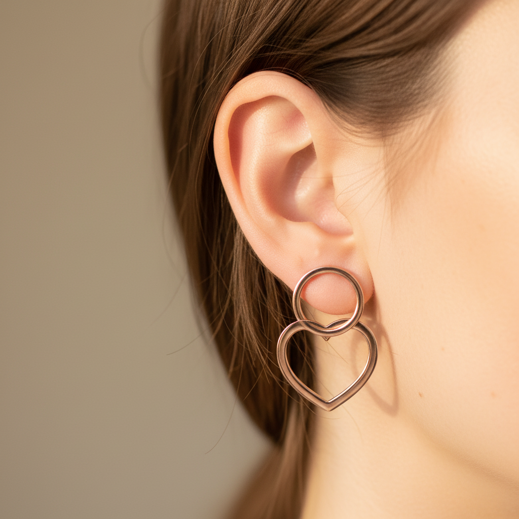 Simply Silver Rose Plated Earring
