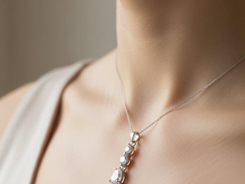 A White Cubic Zirconia Pendant