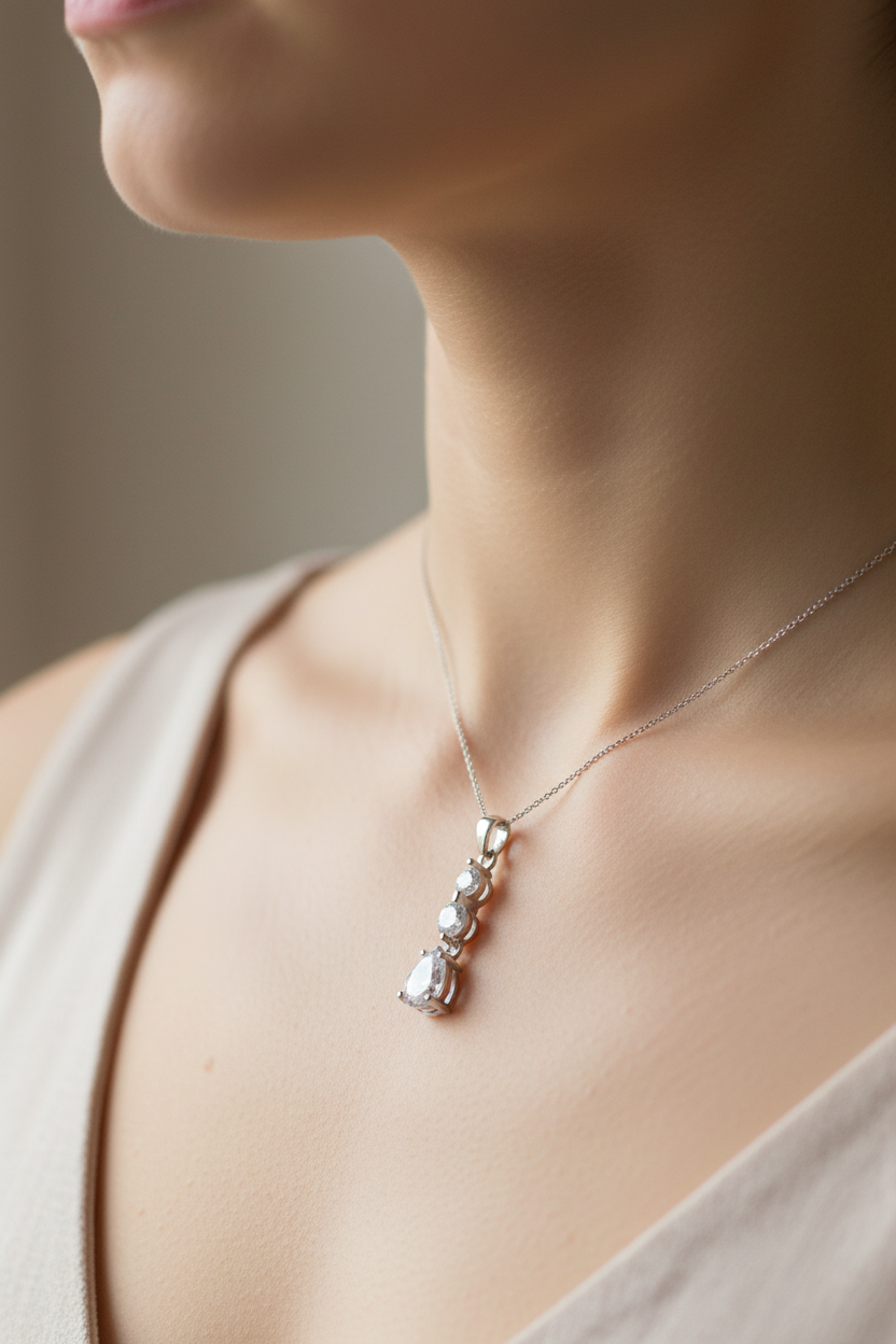 A White Cubic Zirconia Pendant