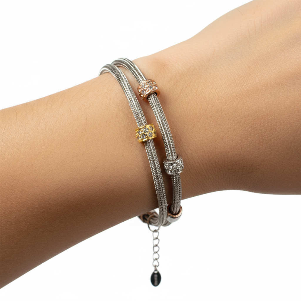 Silver with Multi Plate Bracelet