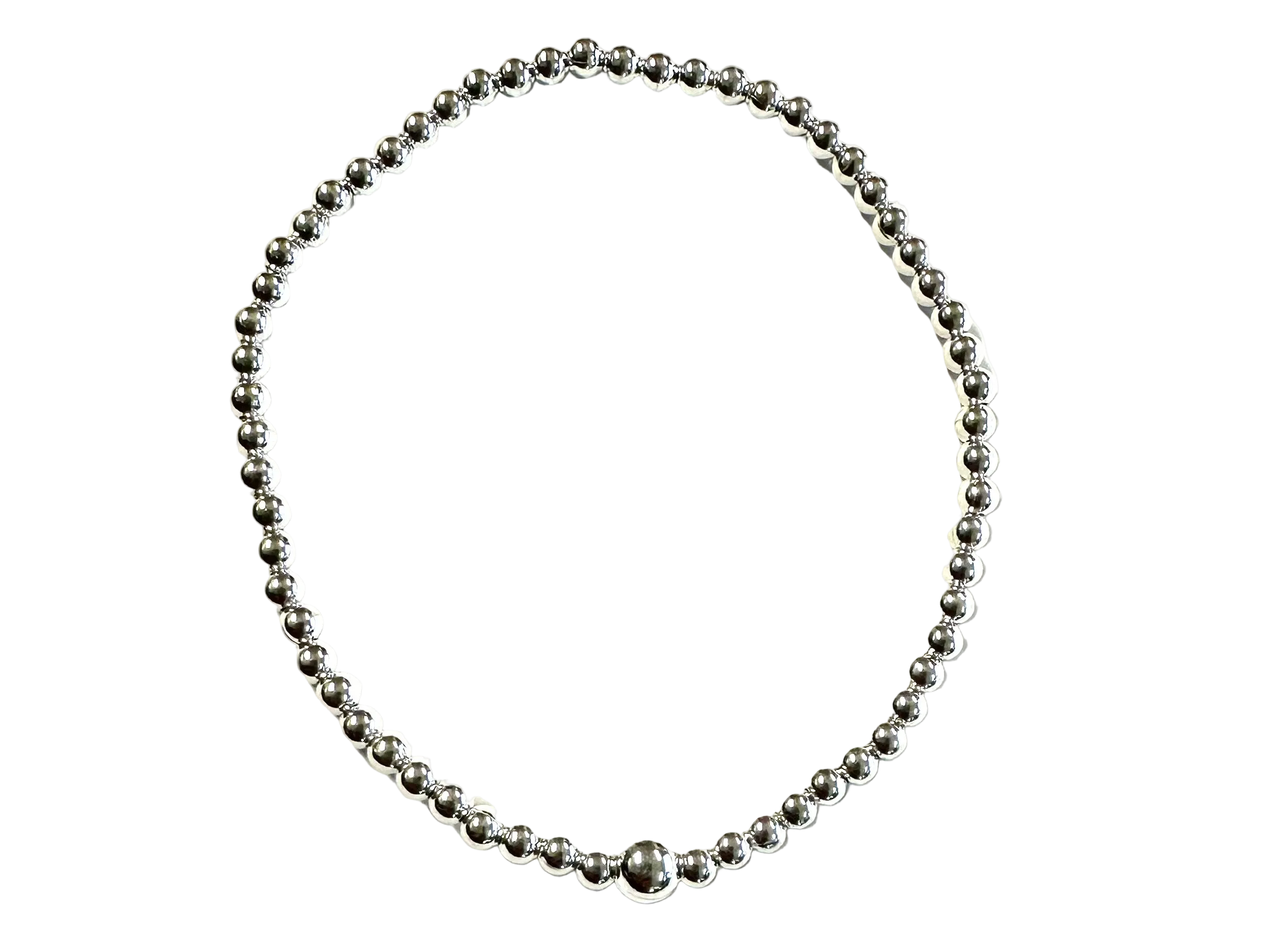 Kids Ball Elasticated Silver  Bracelet