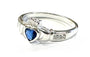 Claddagh Ring with Sapphire Cubic Zirconia September BirthStone