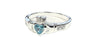 Claddagh Ring with Blue Topaz Cubic Zirconia December BirthStone