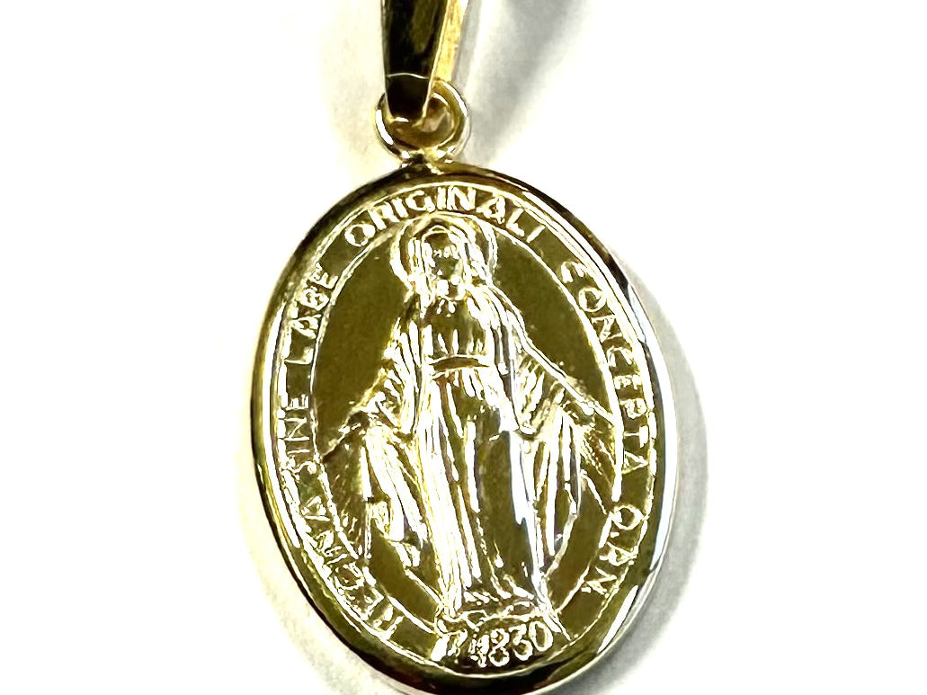 Miraculous Medal Gold Plated Silver 20mm