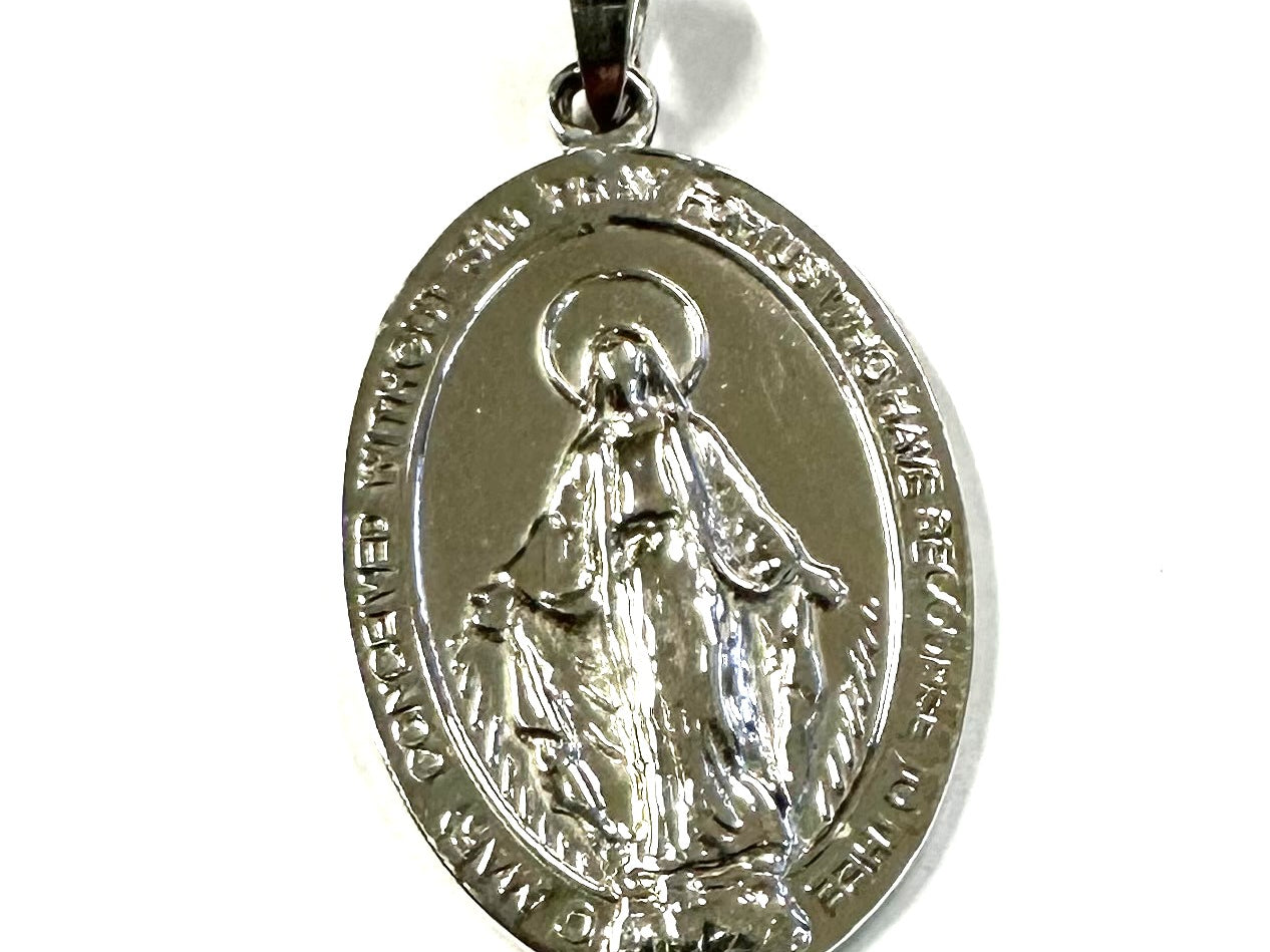 Miraculous Medal Silver 35mm XL