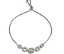 White Cubic Zirconia Silver Pull Bracelet