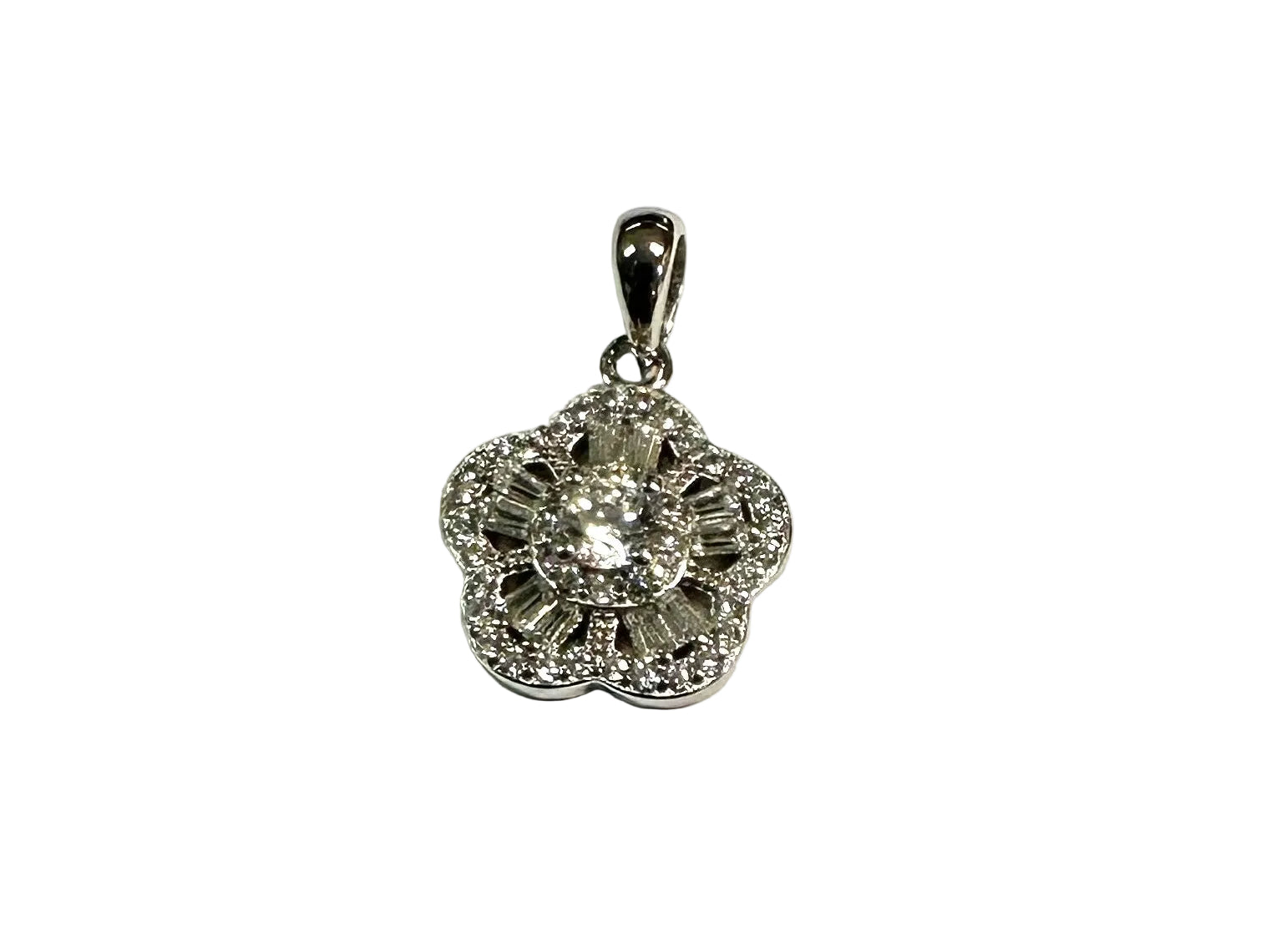 Silver Cz Stone Pendant