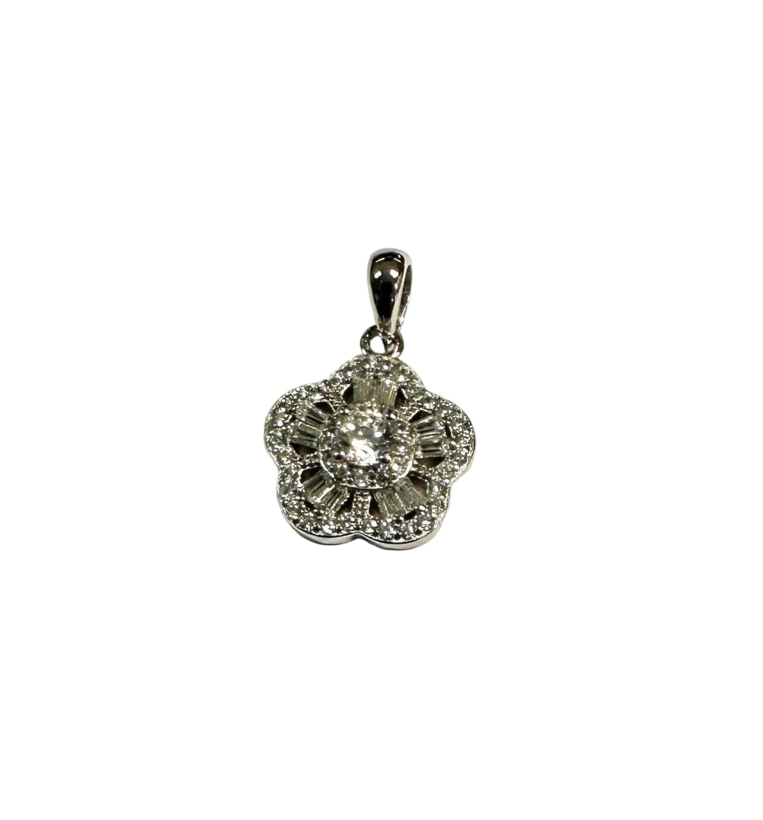 Silver Cz Stone Pendant
