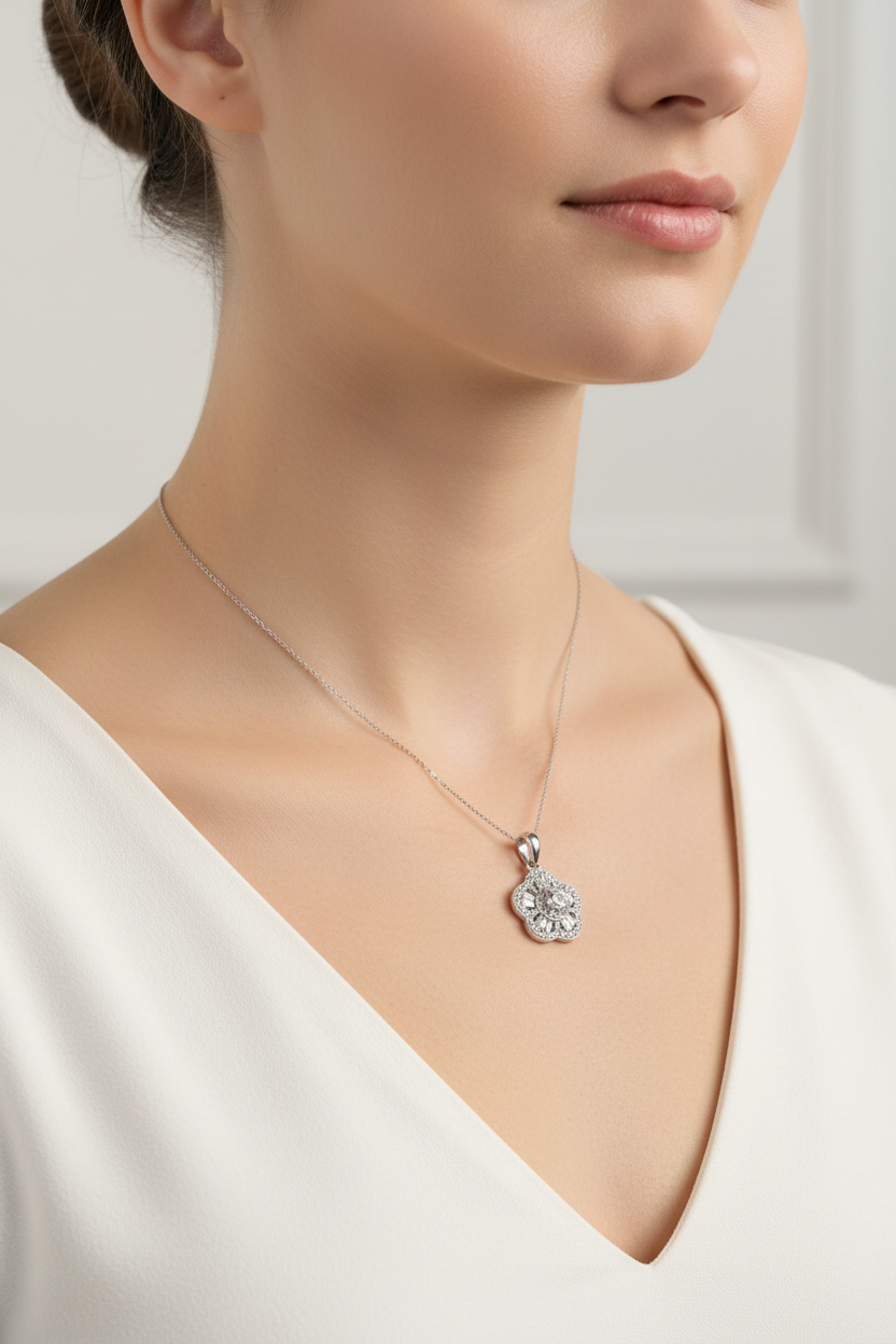 White Cz Silver Earring