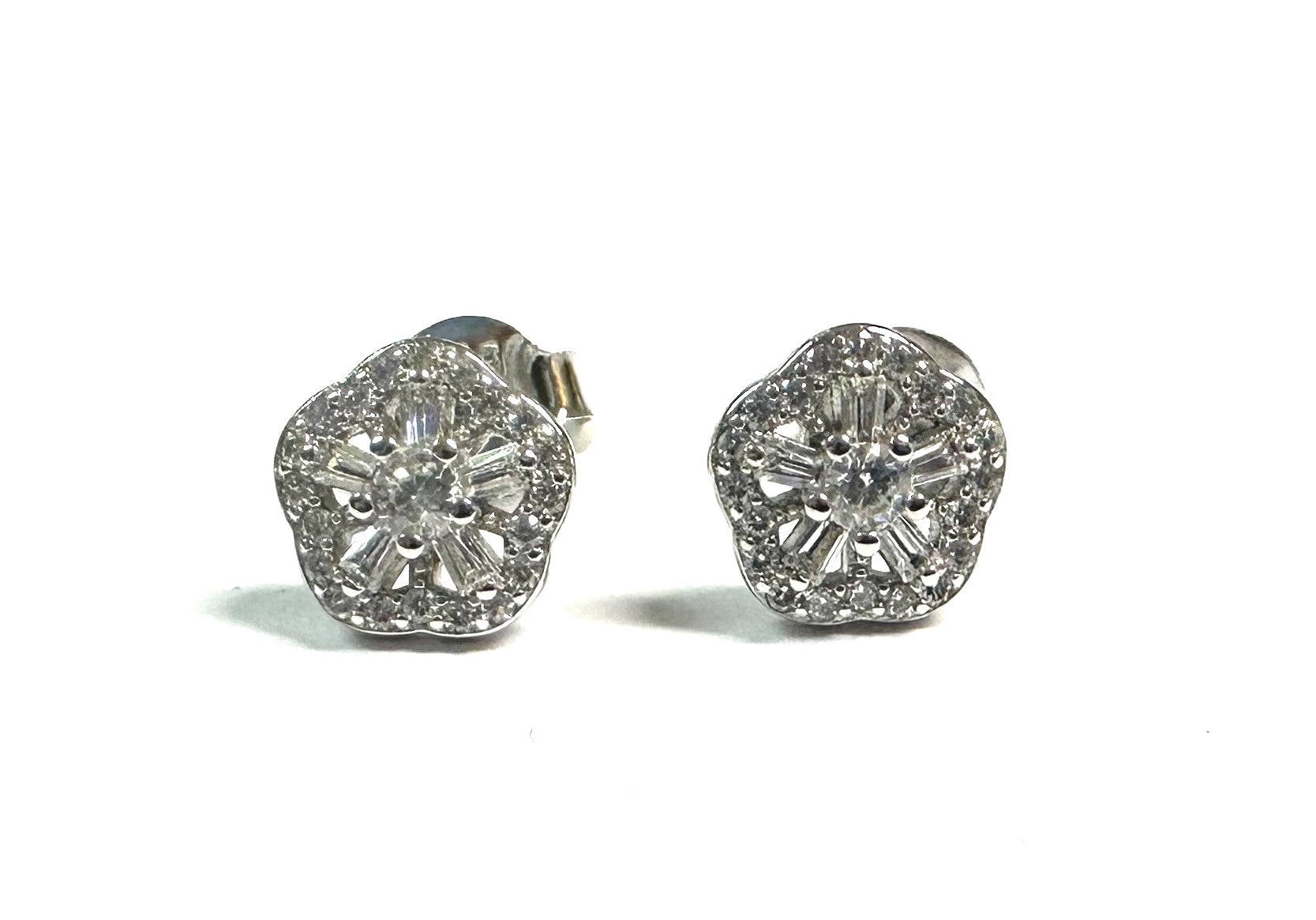 White Cz Silver Earring