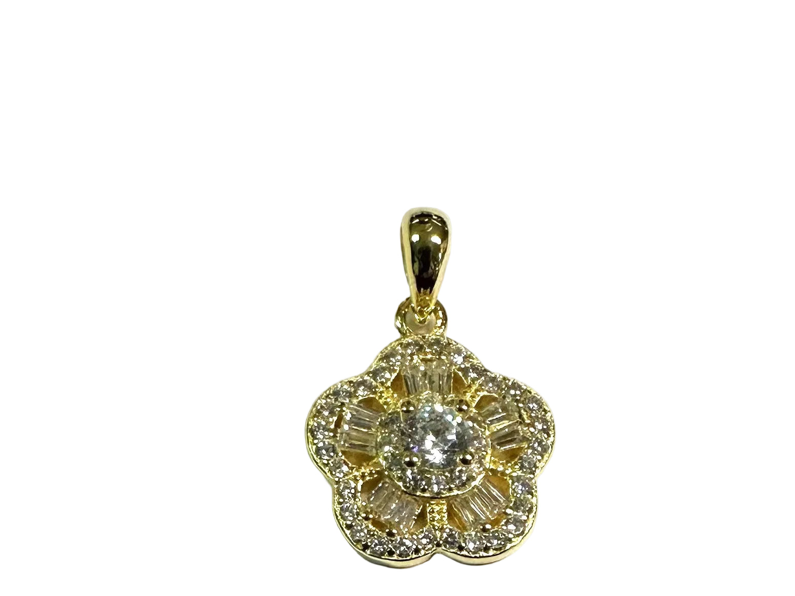 Gold Plated Silver Cz Stone Pendant