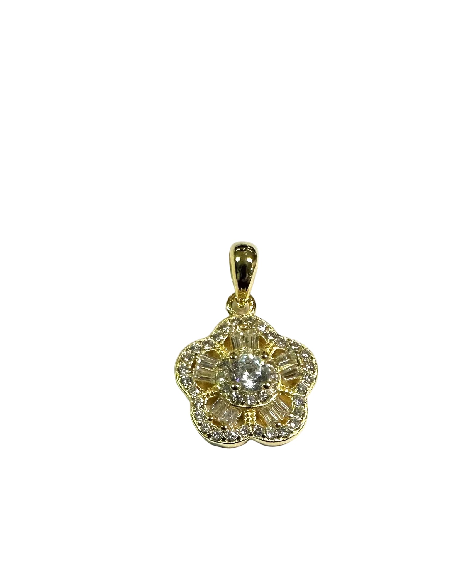 Gold Plated Silver Cz Stone Pendant