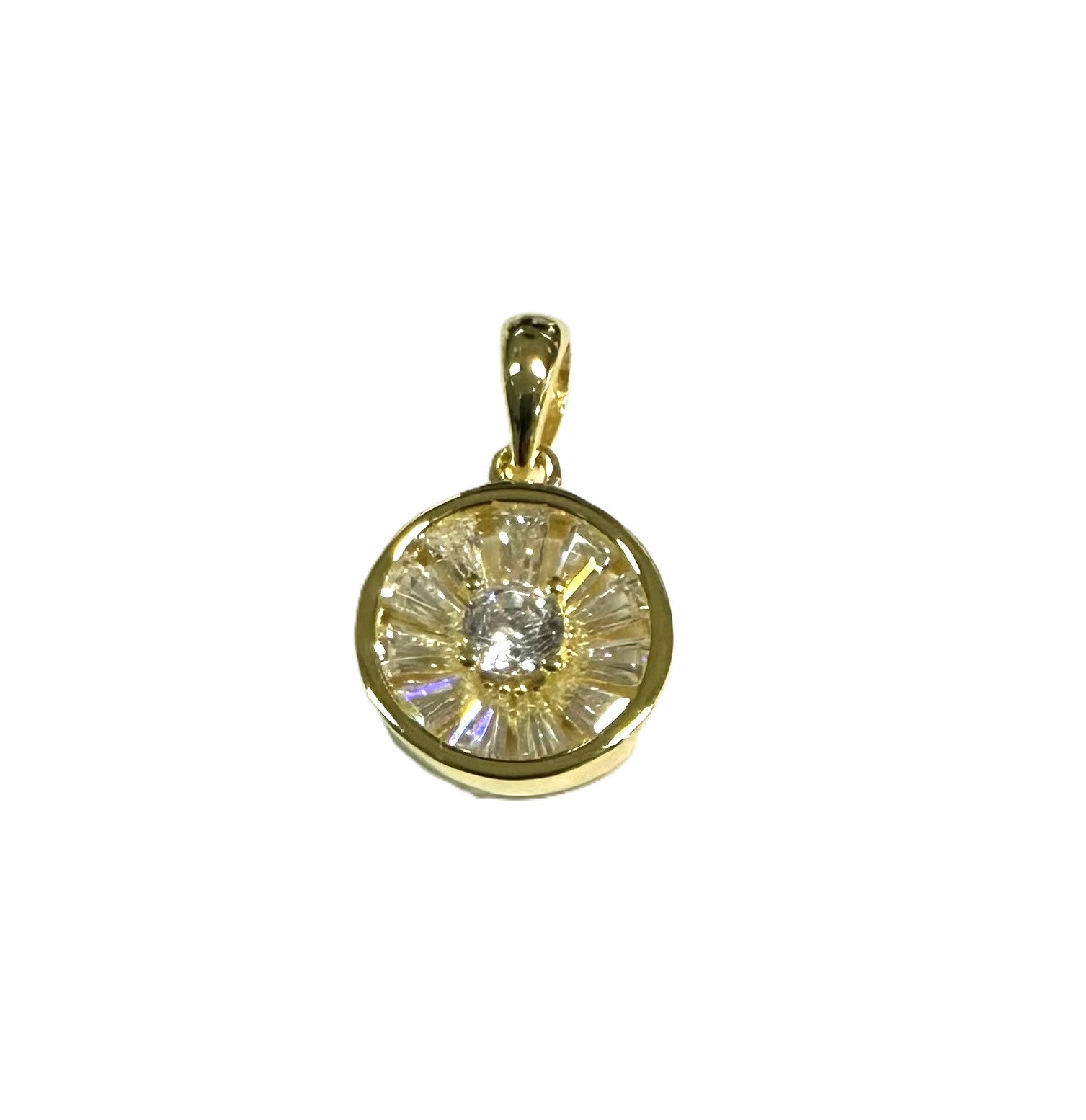 Gold Plated Silver Cz Stone Pendant