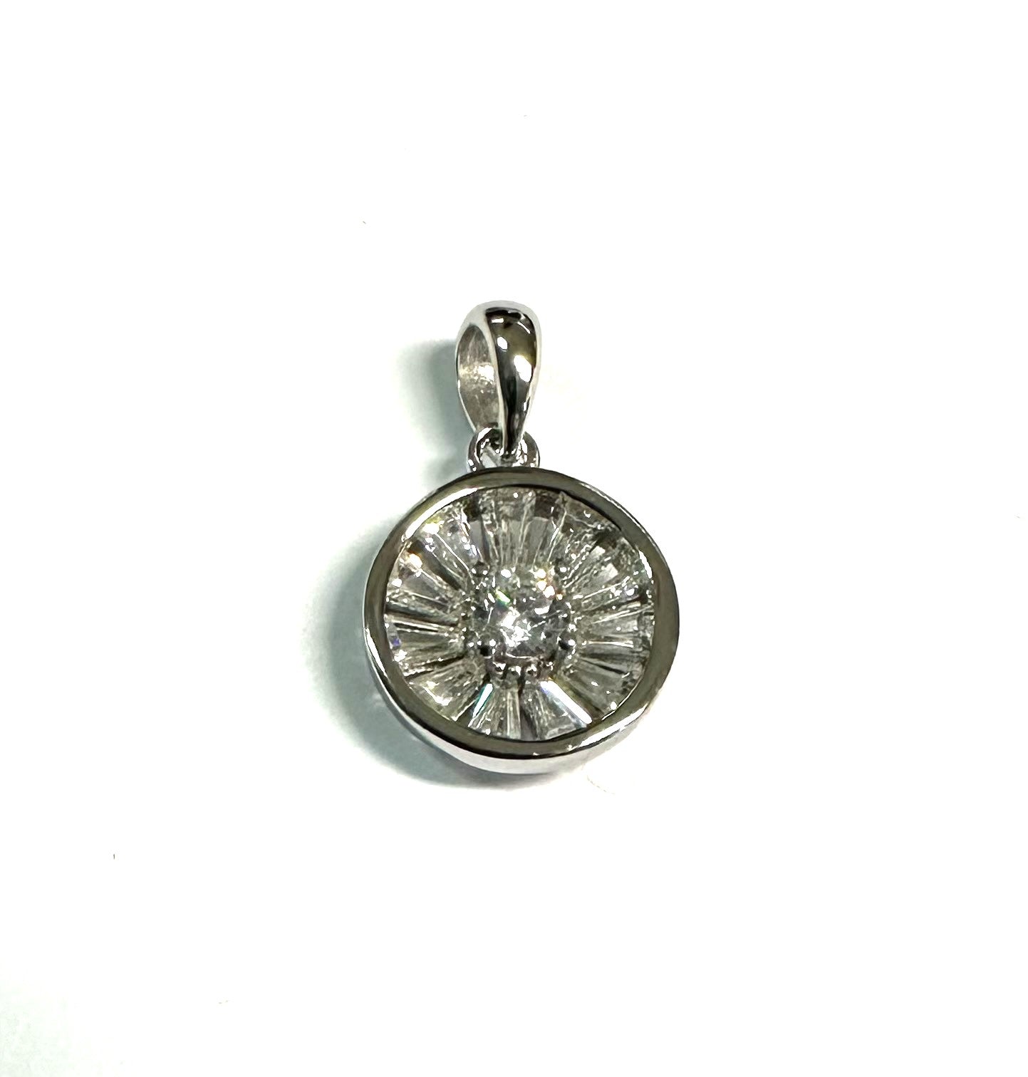 Silver Cz Stone Pendant