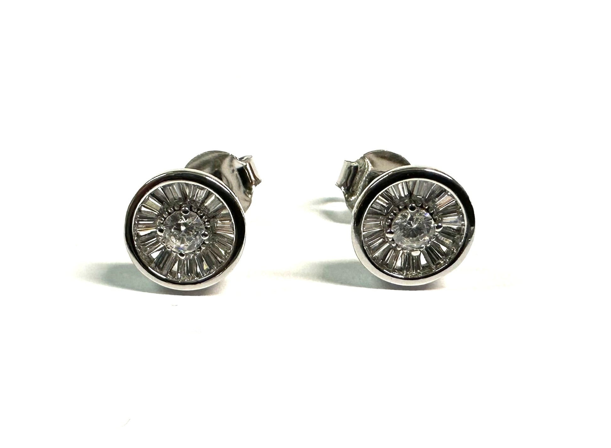 White Cz Silver Earring