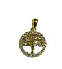 Gold Plated Silver Cz Stone Tree Of Life Pendant